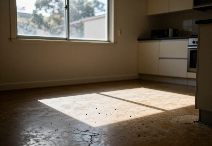 Cockroach infestation in a Miller kitchen before treatment
